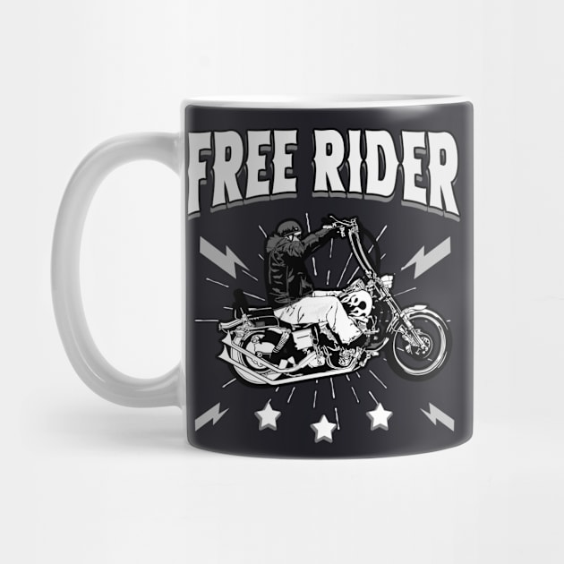 Free Rider vintage Motorbike Biker Gift by Foxxy Merch